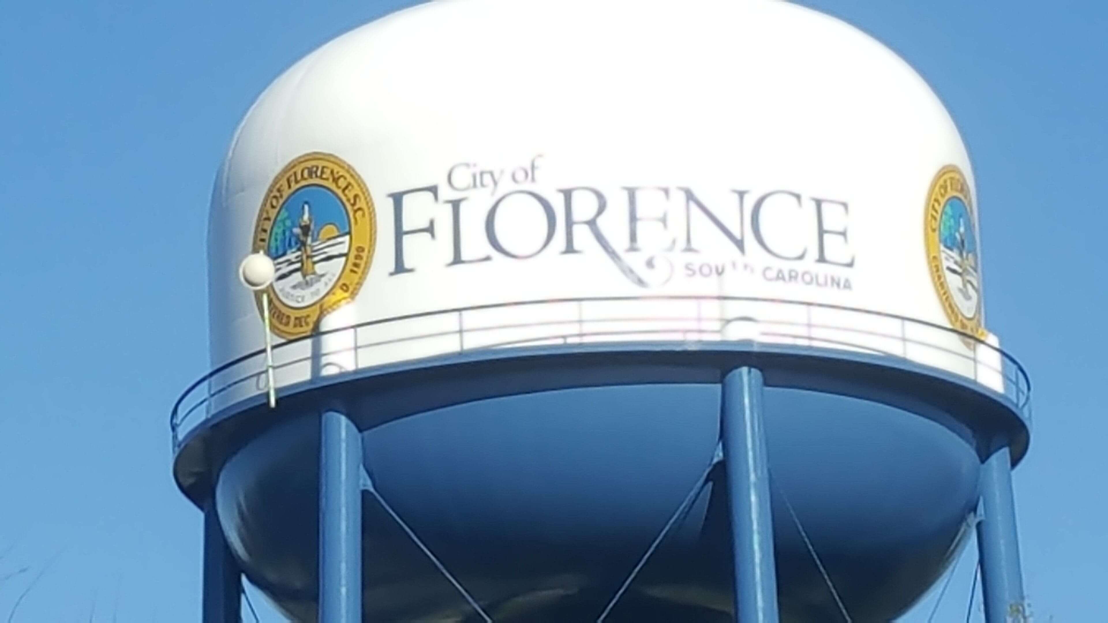 Water tower with "City of Florence" text.
